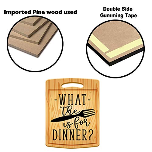 Image of PNF Poster And Frames Chopping Board is the heart of home Wall art & Door Hanging Frame For Kitchen, Dining, restaurants Decor | Walland home Decor for Living Room | Room Decor Wall Decor Items For Bedroom | decoration (Wooden, 11x9 Inch,brown)-51