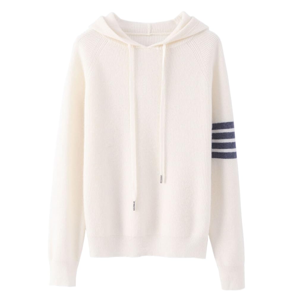 Womens Long Sleeve Hoodie Cashmere and Wool Blend Pullover Tops Sweater