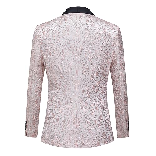 Men's Floral Jacquard Dress Suit Jacket 1 Button Tuxedo Blazer Sport Coat Jacket for Dinner,Prom,Wedding2