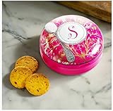 La Sablésienne, Precious Spoon (Cuillère Précieuse) Round Decorative Tin of French Pure Butter Shortbreads, 6.1 Oz