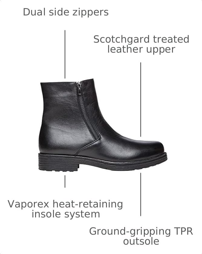 Image of Propet Mens Troy Zippered Round Toe Casual Boots Ankle - Black