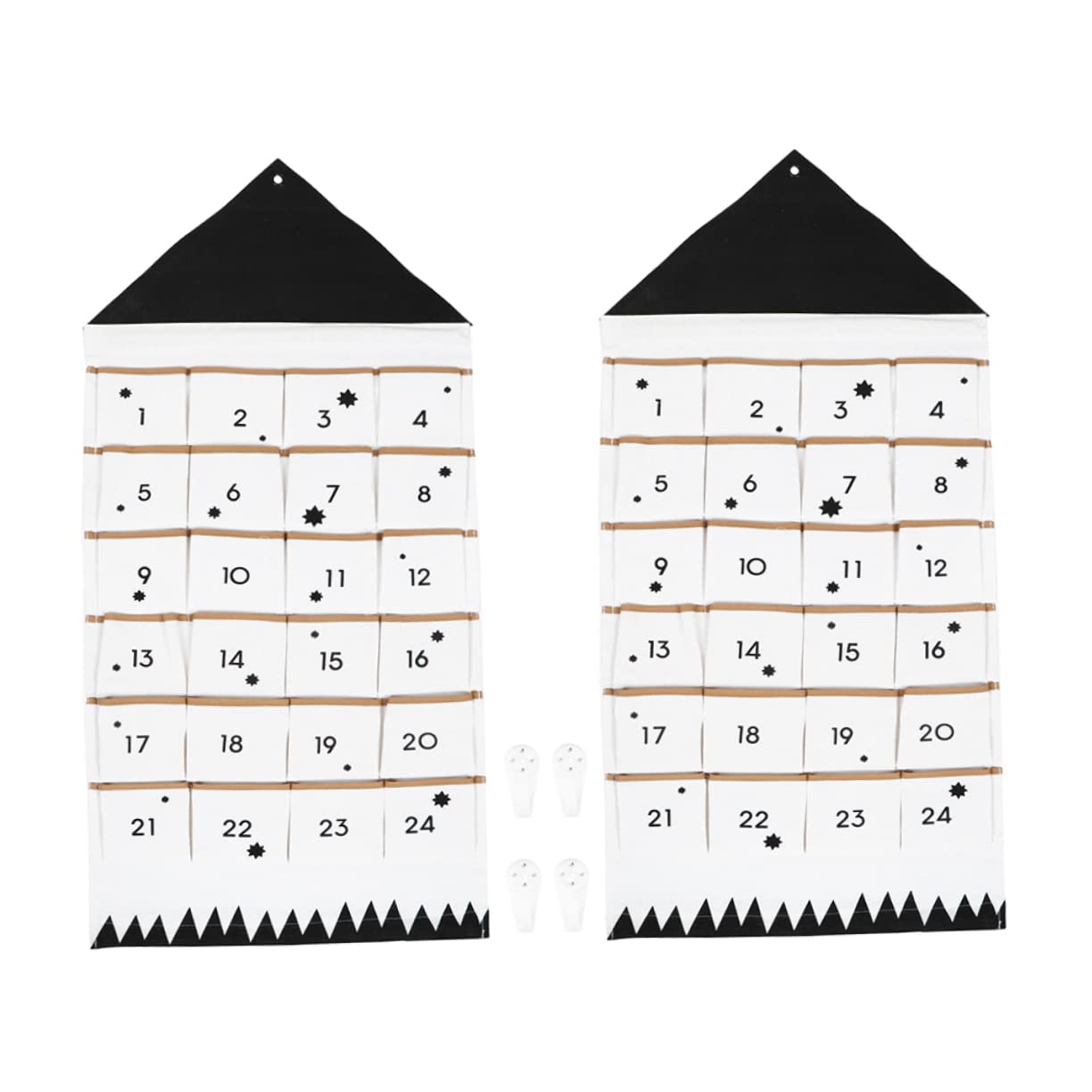 VILLCASE 2Pcs Countdown Calendar Storage Bag Wall Hanging Organizer with Christmas Decoration for Space Saving Home Decor for Walls Doors and Windows