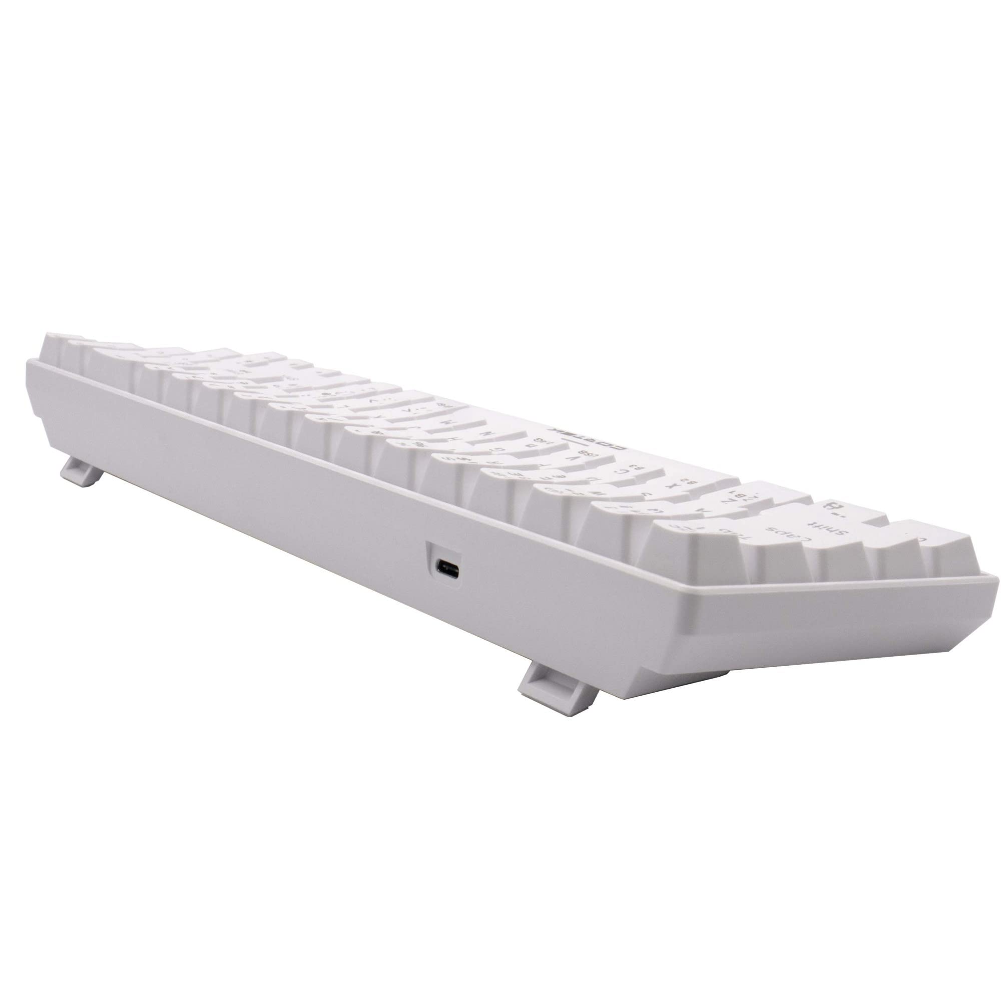 SIMPLETEK Teclado mecánico RGB Gaming 3 en 1 inalámbrico 2,4 GHz, Bluetooth y USB | Blanco Batería integrada
