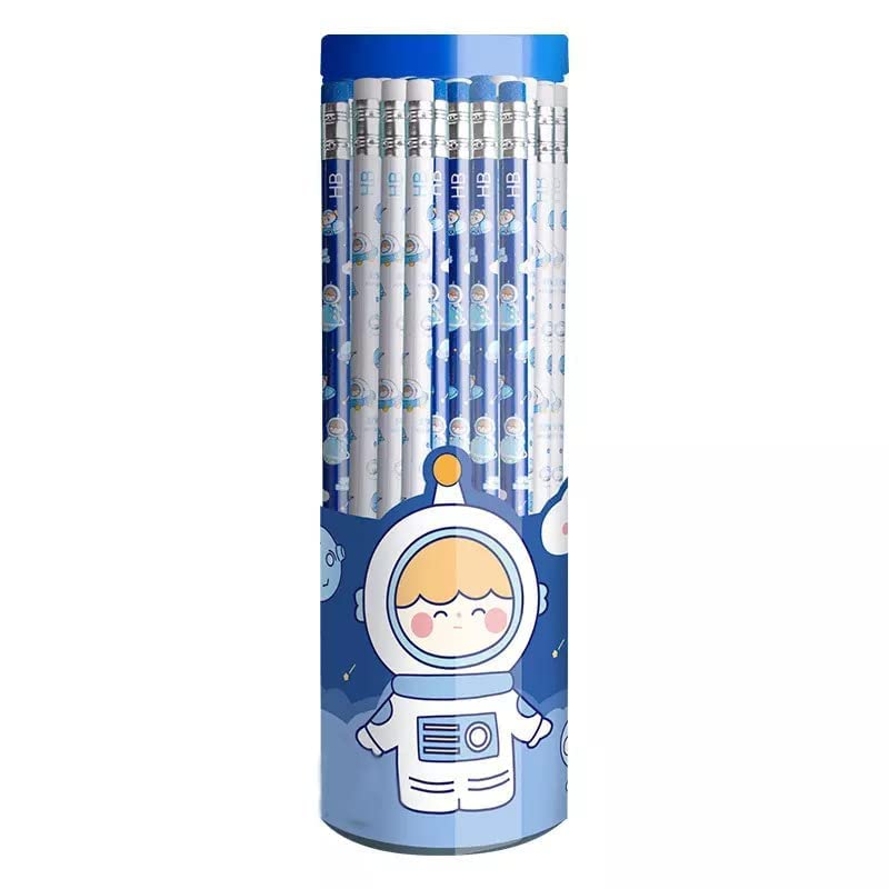 Shivaaro 30pcs/Roll Raw Wood Pencils Cute graphite pencils HB Pencil pencil with Eraser set pack of 30 picese Pencil Top Eraser (Multicolor)
