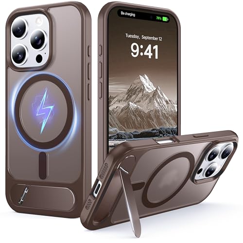 Support magnétique iPhone 16 Pro Max béquille silicone translucide