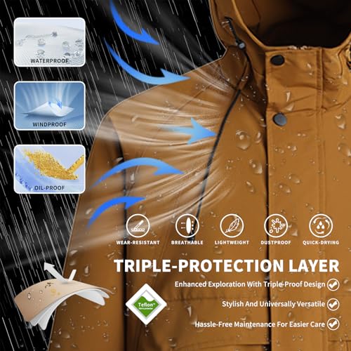 Image of 2024 autumn men's hooded windproof jacket, mountain embroidery jacket, autumn outdoor workwear jacket
