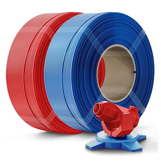 Creality PETG Filament Refill 1.75mm 3D Printer Filament, 2kg (4.4lb) Refilament for Bambu Lab Reusable Spool, Dimensional Accuracy ±0.03mm,Red+Blue