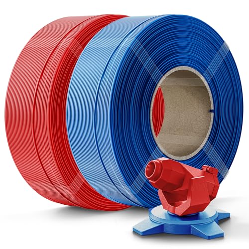 Image of Creality PETG Filament Refill 1.75mm 3D Printer Filament, 2kg (4.4lb) Refilament for Bambu Lab Reusable Spool, Dimensional Accuracy ±0.03mm,Red+Blue
