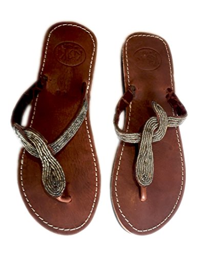 Tongs en cuir perlé KISIKI : artisanat kenyan d'exception pour l'été
