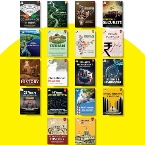 Image of UPSC Books Combo| History, Geography, Polity, Economy, PYQ, Art, Science And Other Books | Civil Services Exam Prep Study Material 2026 (Set of 18 Books) By Study IQ