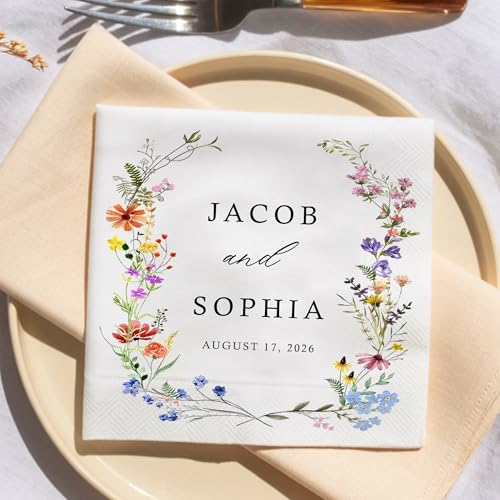Personalized Wedding Napkins Custom Napkins Wedding Reception Napkin Cocktail Napkin Rehearsal Dinner A12