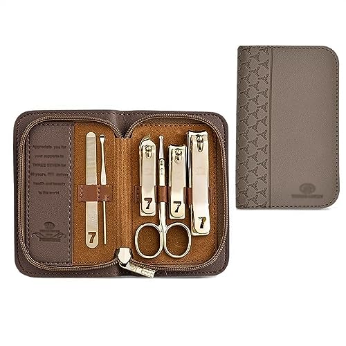 Juego de cortaúñas para las manos, kit de pedicura, 5/6/8 piezas, kit de aseo de manicura de acero al carbono, herramientas profesionales para el cuidado de las uñas con lujoso estuche de viaje, kits