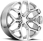Topline Replicas - V1182 Compatible with GMC Sierra Snowflake Chrome Wheel 24x10'/6x5.5'/+27mm Offset
