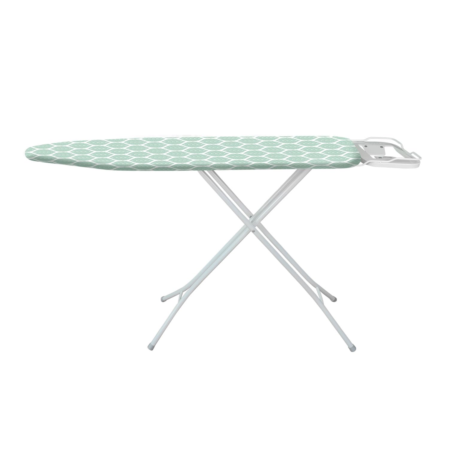 Royalford Unisex Pale Green Ironing Board W/ Iron Rest Adjustable Height Foldable 96.5 X 30.5 Cm In