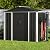 AOBABO Metal Outdoor Utility Tool Storage Shed with Roof Slope Design, Door and Lock for Backyards, Gardens, Patios and Lawns, Black, 6'x4'