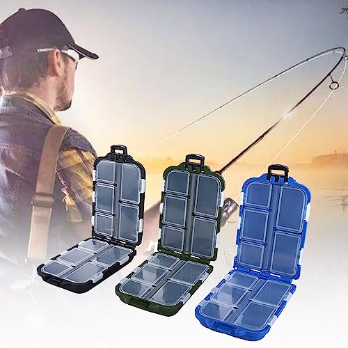 Vctitil 3 Piezas Mini Cajas de Aparejos para Pesca Estanque Impermeable con 10 Compartimentos, 3.6'' x 2.3'' x 1'' miniatura 4