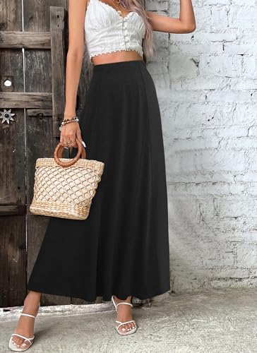 Herou Women Maxi Skirts Casual High Waist A-Line Skirts Summer Flowy Long Skirts for Women2