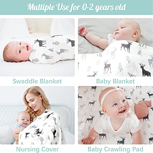 Baby Swaddle Blankets Newborn Soft Bamboo Muslin Swaddle Blankets For Boys And Girls,Unisex Swaddle Receiving Blanket,47 X 47 Inches, Large Muslin Blanket, 4 Pack #TOP4