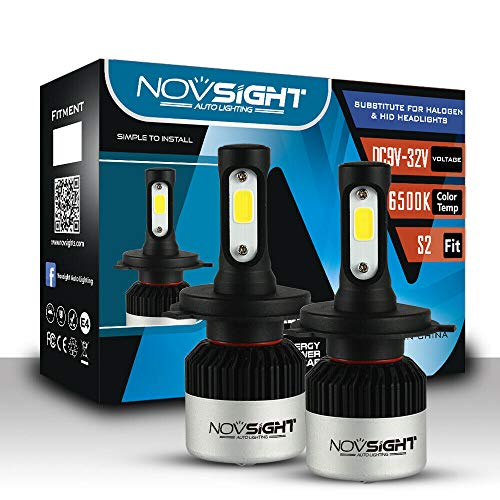 Yangers Novsight H7 LED-dimlichten Autolampen Koplamp Canbus Foutloos Automotive Motorfiets Dimlicht kit COB-lamp, 2 stuks 72W Wit 9000LM 6500K Longlife