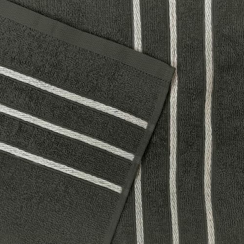Image of Sassoon Melrose 100% Cotton Unisex Bath Towel in 400 GSM - Castor Grey (1 piece, 70x145 cm) Antibacterial Cotton Towels for Bathing, Light Weight & Quick Drying | Perfect for Daily Use