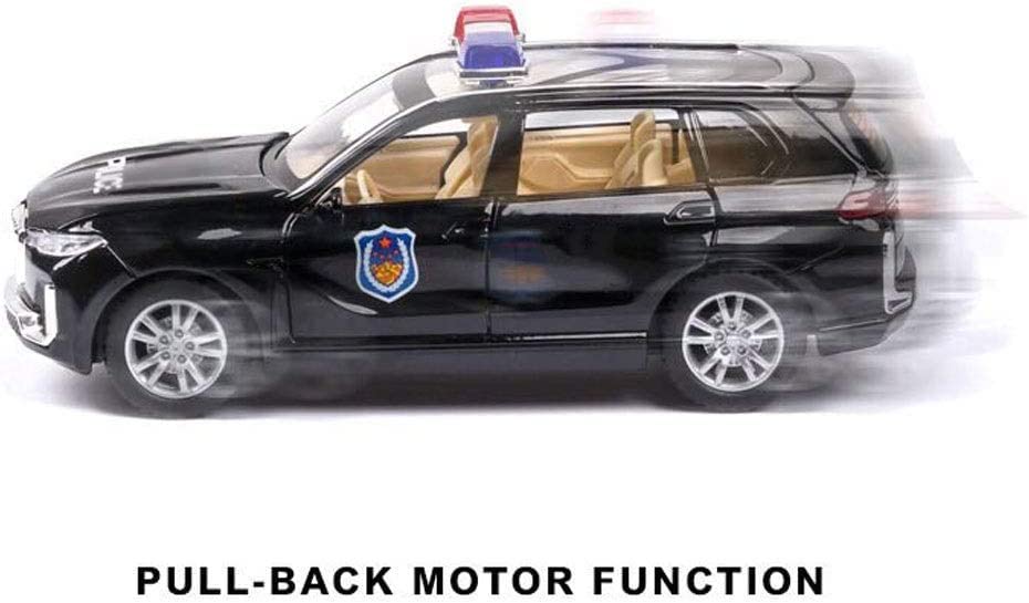 Image of 1 /32 Police X5 SUV Model Car with Box, Zinc Alloy Pull Back Toy car with Sound and Light for Kids Boy Girl Gift?Colors as Per Stock? (Police X5)