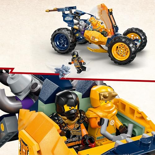LEGO NINJAGO Buggy Fuoristrada Ninja di Arin, Giochi per Bambini e Bambine da 7 Anni in su, Macchina Giocattolo da Costruire con Drago e 4 Minifigure dei Personaggi Ninja, Idea Regalo Divertente 71811 - Immagine 2