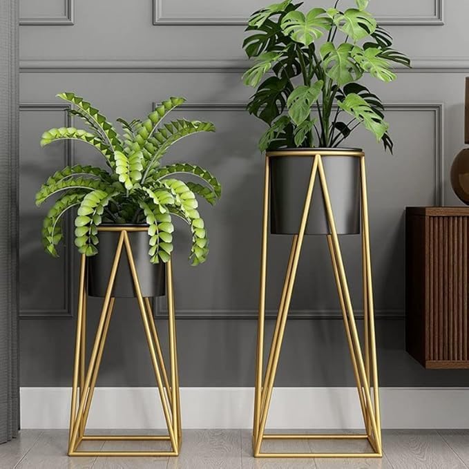 Gold Metal Planter Set - Table Top Decor -1