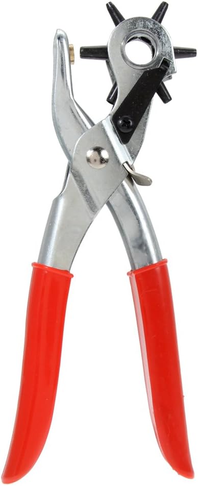 Portable Revolving Puncher Belt Hole Puncher Leather Punchers Tools Holes Punch Machine Hand Pliers Tool 6 Hole Sizes 2-4.5Mm