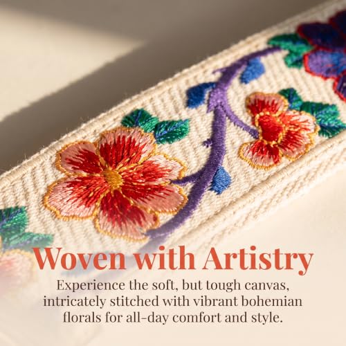 Image of Crochet Flower Purse Strap,Knit Wide Replacement Crossbody for Shoulder Strap Bag Adjustable 2inch Guitar Strap