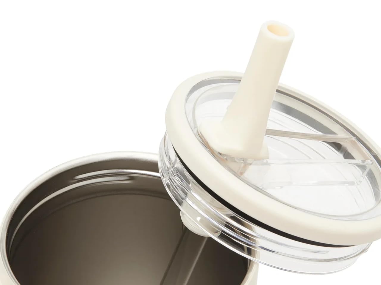 Moderner Trinkbecher mit Griff und einfachem Klapp-Trinkhalm, auslaufsichere Wasserflasche, wiederverwendbar, isolierter Edelstahl und Gummiboden, Geschenk für Damen und Herren, Reisende