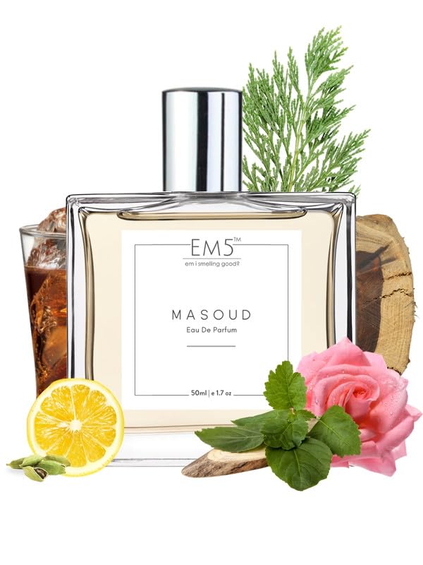 Image of EM5 Masoud Unisex Perfume | Eau De Parfum Spray for Men & Women | Rose Oud Warm Spicy Fragrance | Luxury Gift for Him /Her