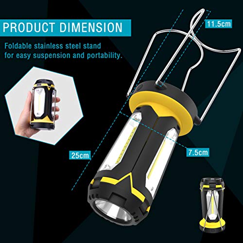 Tesecu Lanterna da Campeggio Torcia Lanterna LED 3 in 1, 8 Modalità di Illuminazione, Lampada Ricaricabile USB Portatile… - immagine 4