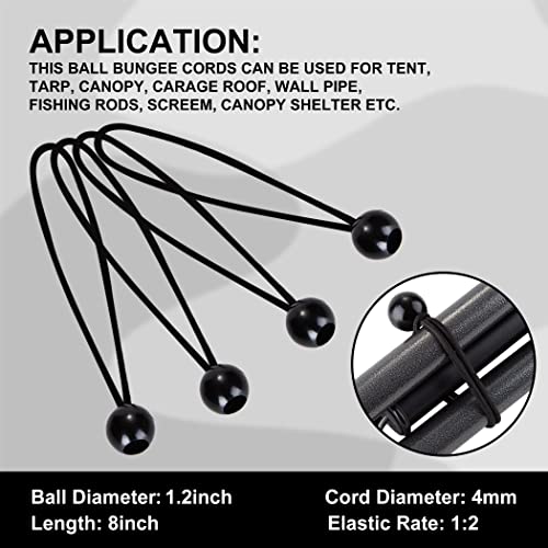 Cartman 24 Piece Bungee Cords With 2 Free Tarp Clips Assortment Jar Includes 10" 18" 24" 32" 40" Bungee Cord With Hooks And 8" Canopy Tarp Ball Ties #TOP4
