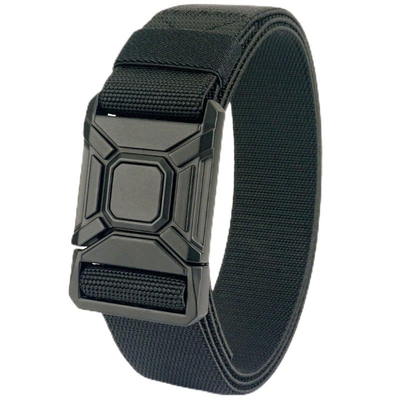 Tactical Nylon Belt with Automatic Buckle, Military Style, Black, Khaki, Army Green - Main Image