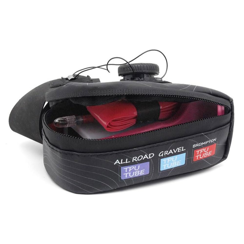 RIDENOW Borsa Da Sella Per Bicicletta Con Chiusura Boa, 0,45L, Impermeabile, Per MTB, Strada E Ghiaia - Realizzata Con Camere D'aria Riciclate