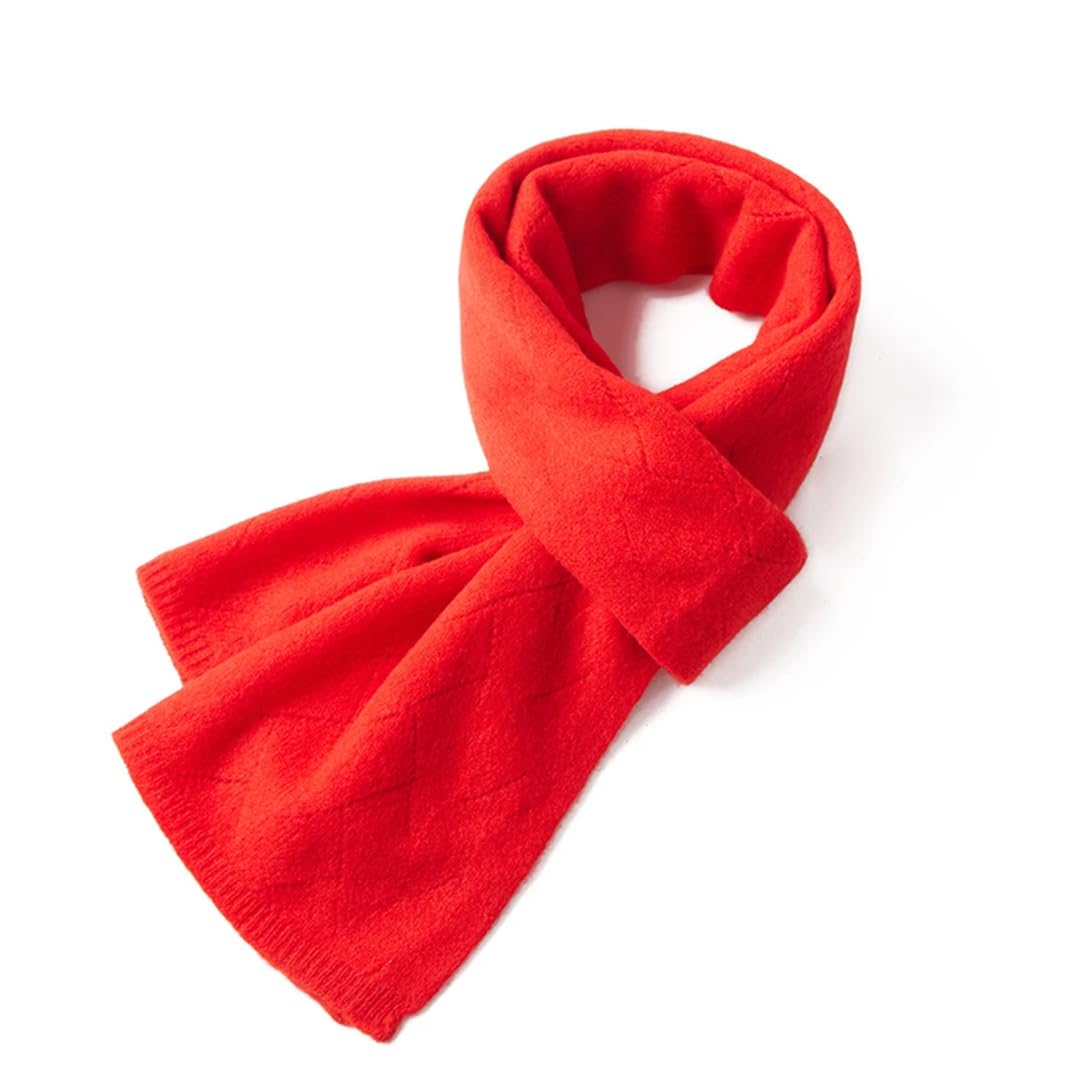 Bufanda de punto de lana para mujer, color sólido, suave, cálida, larga, chal hueco