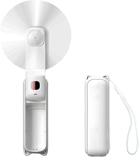 AOCOOLFAN Mini ventilador portátil ventilador de mano recargable por USB ventilador de bolsillo pequeño ventilador a pilas con función de linterna