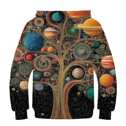 Pull 3D cosmique enfant anti-tache sweat à capuche robuste 8-10Y