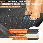 Extendeur de siège auto pour chiens, Extender de siège arrière pour grand chien jusqu'à 210 LBS, Extendeur pliable de dossier ou de siège avant pour la plupart des voitures organisateur de voiture Gap Filler