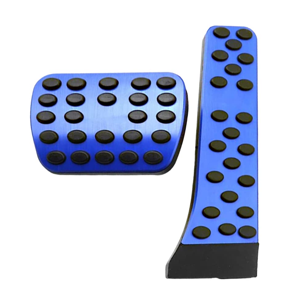 KACEPAR Anti-Slip Aluminum Brake Gas Pedal Pads, Auto No Drilling Accelerator Pedal Covers Foot Pedal Pads Kit, Compatible with Mercedes-Benz C E S GLC GLE GLS CLS Class W205 W213 X253 W167, Blue