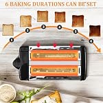 2 Slice Toaster, Adjustable Toaster with 6 Browning Levels and Pause Button, Compact Bread Toaster, Stainless Steel 2 Slots Toaster, Breakfast Toaster, Multifunction Toaster for Toast Crumpets