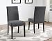 Roundhill Furniture Biony Gray Fabric Dining Chairs with Nailhead Trim, Set of 2