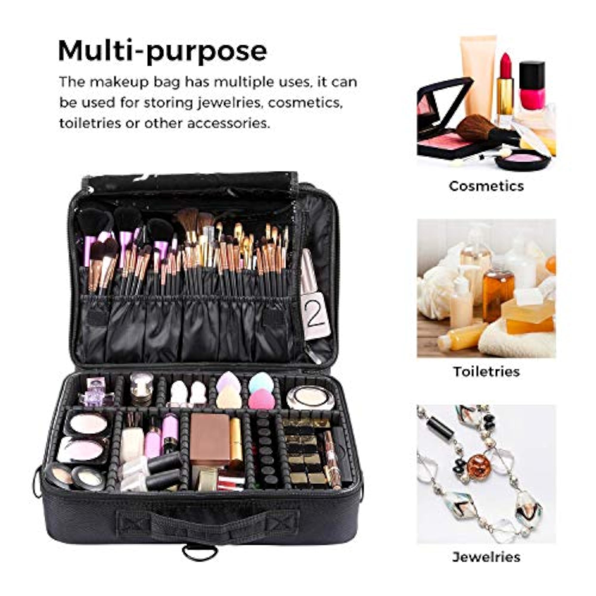 Multi Functional Cosmetic Bag with Shoulder Straps