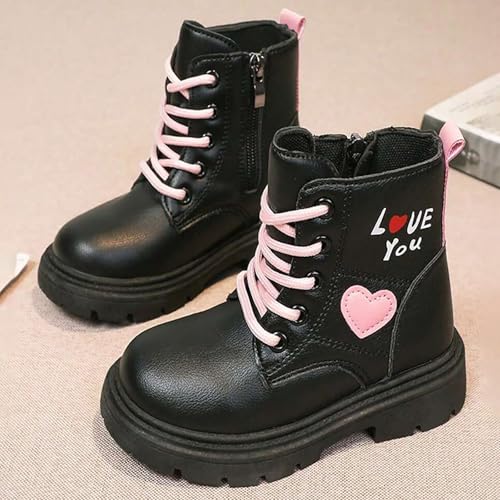 IWIHMIV Girls Ankle Boots Kids Cotton Ankle Booties with Side Zipper Low Heel Outdoor Warm Shoes for Kids3