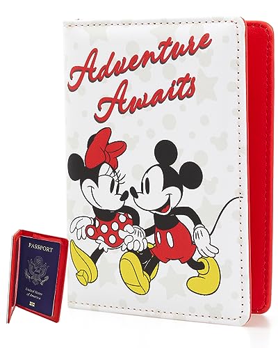 Disney Mickey & Minnie Mouse Passport Holder - Officially Licensed Passport Holder for Women - Travel Essentials for Women