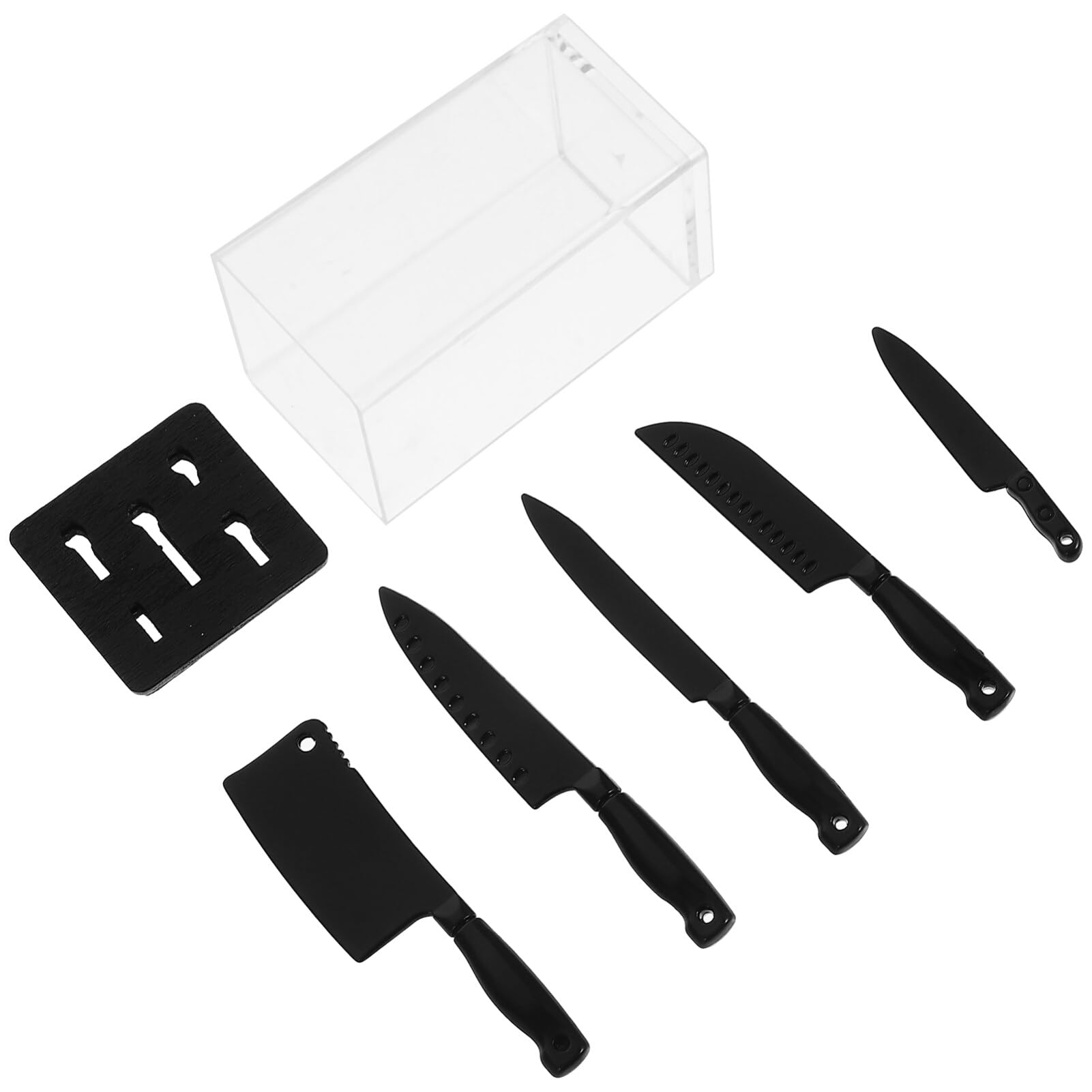 NUOBESTY Metal Cutter Tool Dollhouse Knife Set, Dollhouse Miniatures Kitchen Cooking Knives 1/12 Miniature Kitchen Utensils Dollhouse Decoration