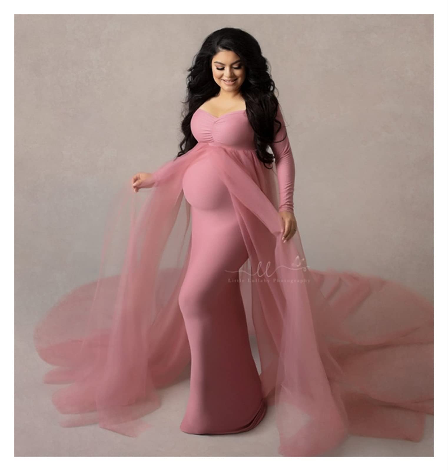 pink maternity dress photoshoot Blush Pink Maternity Gown for Photo Shoot and Baby Showers