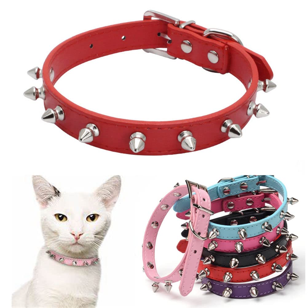 Spiked Studded Genuine Leather Dog Collar - Heavy Duty, Adjustable For Pit Bulls & Medium/Large Dogs