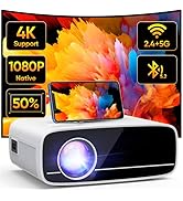 Mini Projecteur Intelligent 4K WiFi Bluetooth - 12000 Lumens, Rotation 360°, Parfait Pour Cinéma Maison