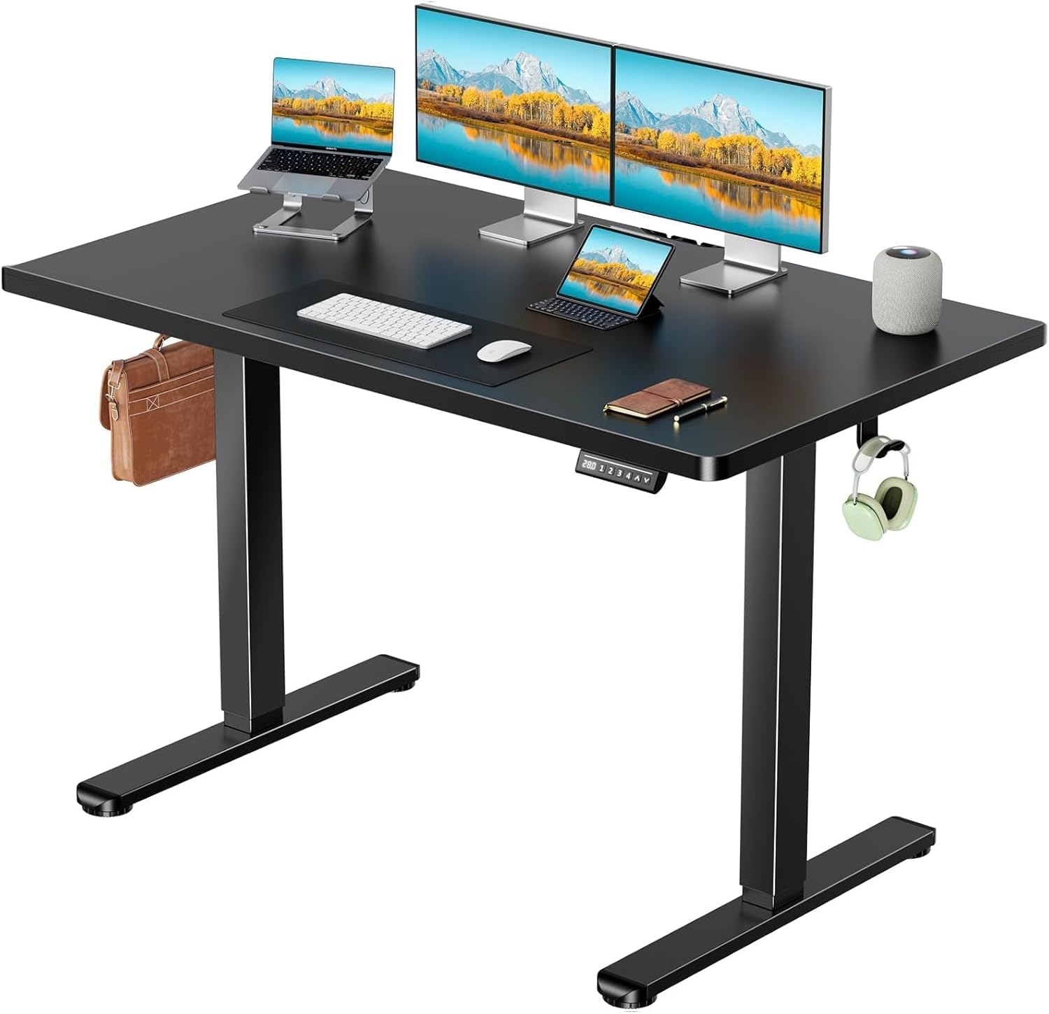 marsail electric standing desk with one-piece desktop55 x 30 inch height adjustable office gaming computer desk with deeper tabletophome office stand up desk with 4 memory presets 2 packages